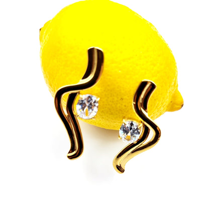 Serpentine Crystal Stud Earrings – Snake-Inspired Stainless Steel, Hypoallergenic