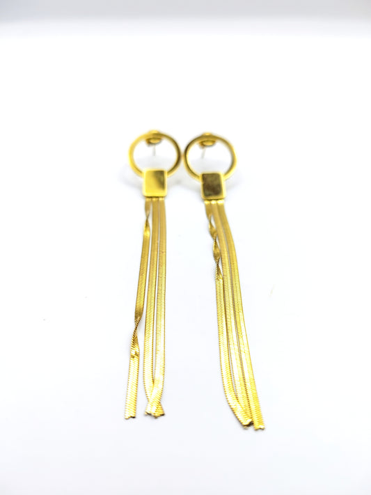 Fringe Chain Drop Earrings – Elegant Stainless Steel, Hypoallergenic