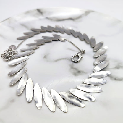 Kotinos necklace Greek hammered jewelry 18K gold or silver plated olive wreath design