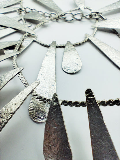 Heliaktida necklace Greek hammered jewelry 18K gold or silver plated sun ray design