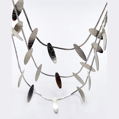 Handcrafted Chloris necklace, Greek hammered jewelry, 18K gold plated, leaf-inspired chain design