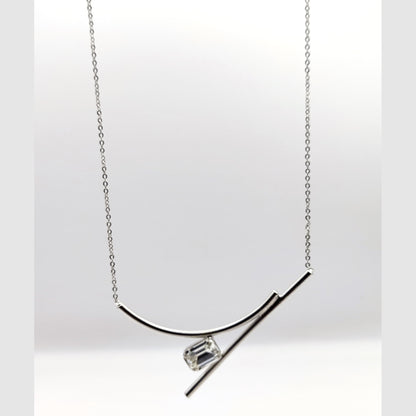 Axon necklace Greek hammered jewelry 18K gold or silver plated with crystal