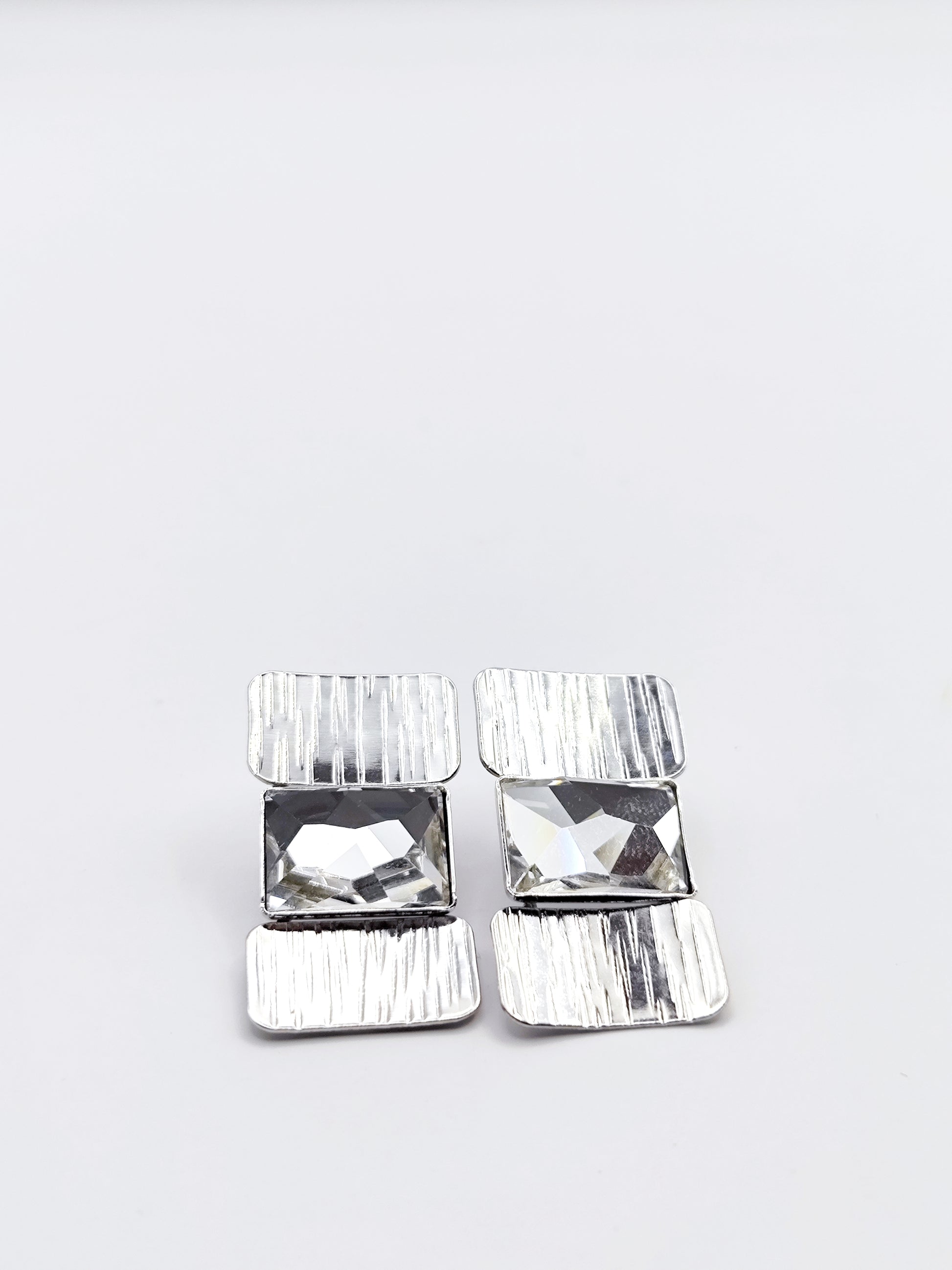 riadne earrings Greek hammered jewelry 18K gold or silver plated with crystal