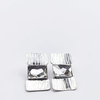 riadne earrings Greek hammered jewelry 18K gold or silver plated with crystal