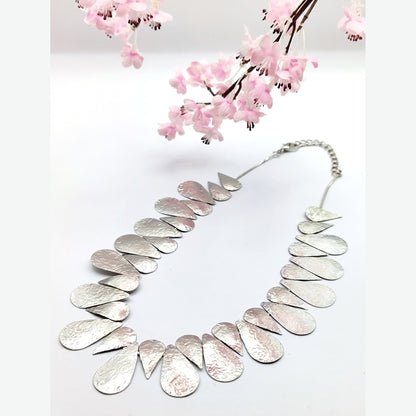 Iphigenia necklace, hammered teardrop design, Greek hammered jewelry, available in 18K gold plated, silver plated, or rose gold plated