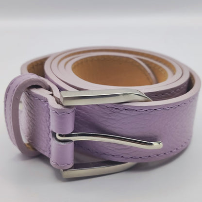 Premium leather belt with silver buckle 