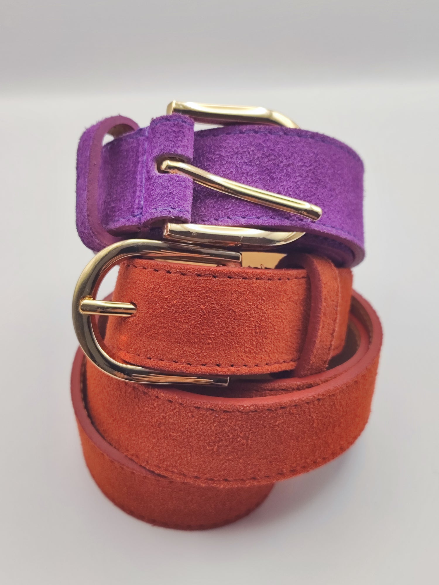 Premium brown suede leather belt with matte finish – unisex fashion accessory