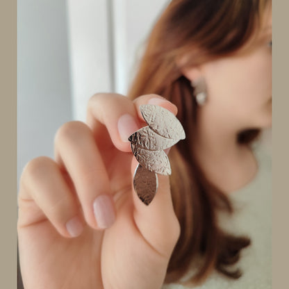 Daphne earrings, marquise hammered design, Greek hammered jewelry, handmade, available in 18K gold plated, silver plated, or rose gold plated