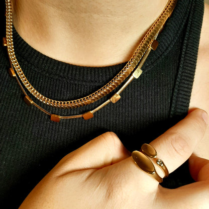 Gold Stainless Steel Necklace – Sleek, Tarnish-Resistant Elegant Chain 
