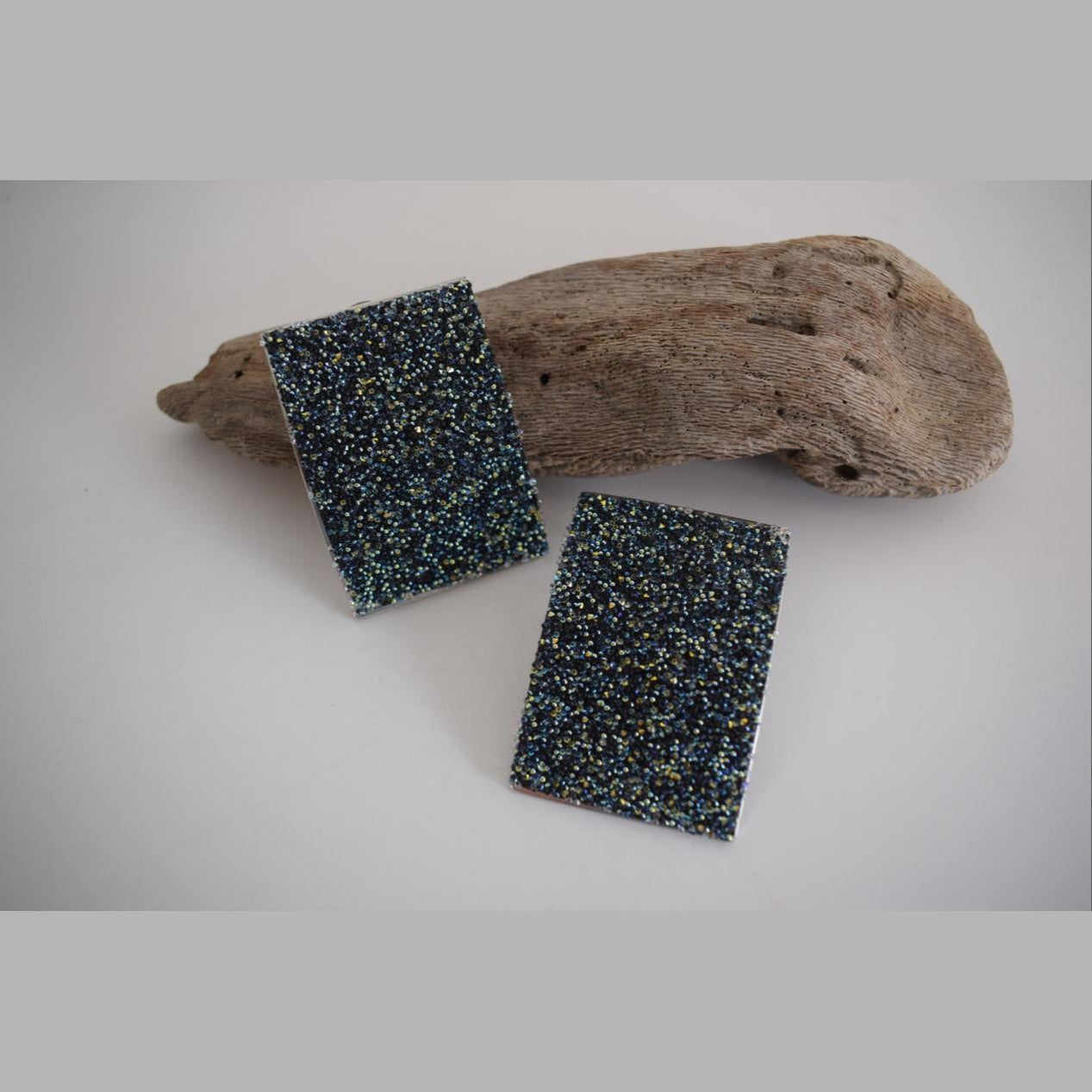 Thyra earrings in handmade Greek hammered jewelry design with fine crystals, available in gold plated and silver plated finishes.