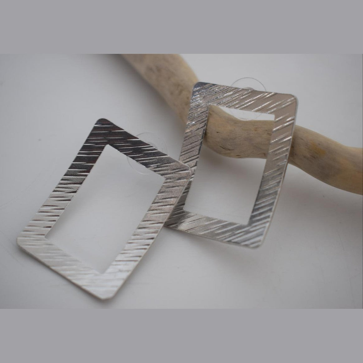 Danae2 earrings in handmade Greek hammered jewelry design, available in gold plated and silver plated finishes.