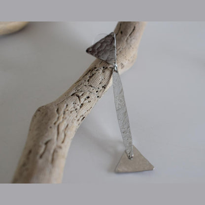 Alcyone earrings in handmade Greek hammered jewelry design, available in gold plated and silver plated finishes.