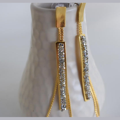 Epidavros earrings in handmade Greek hammered jewelry design with fine crystals, available in gold plated and silver plated finishes.