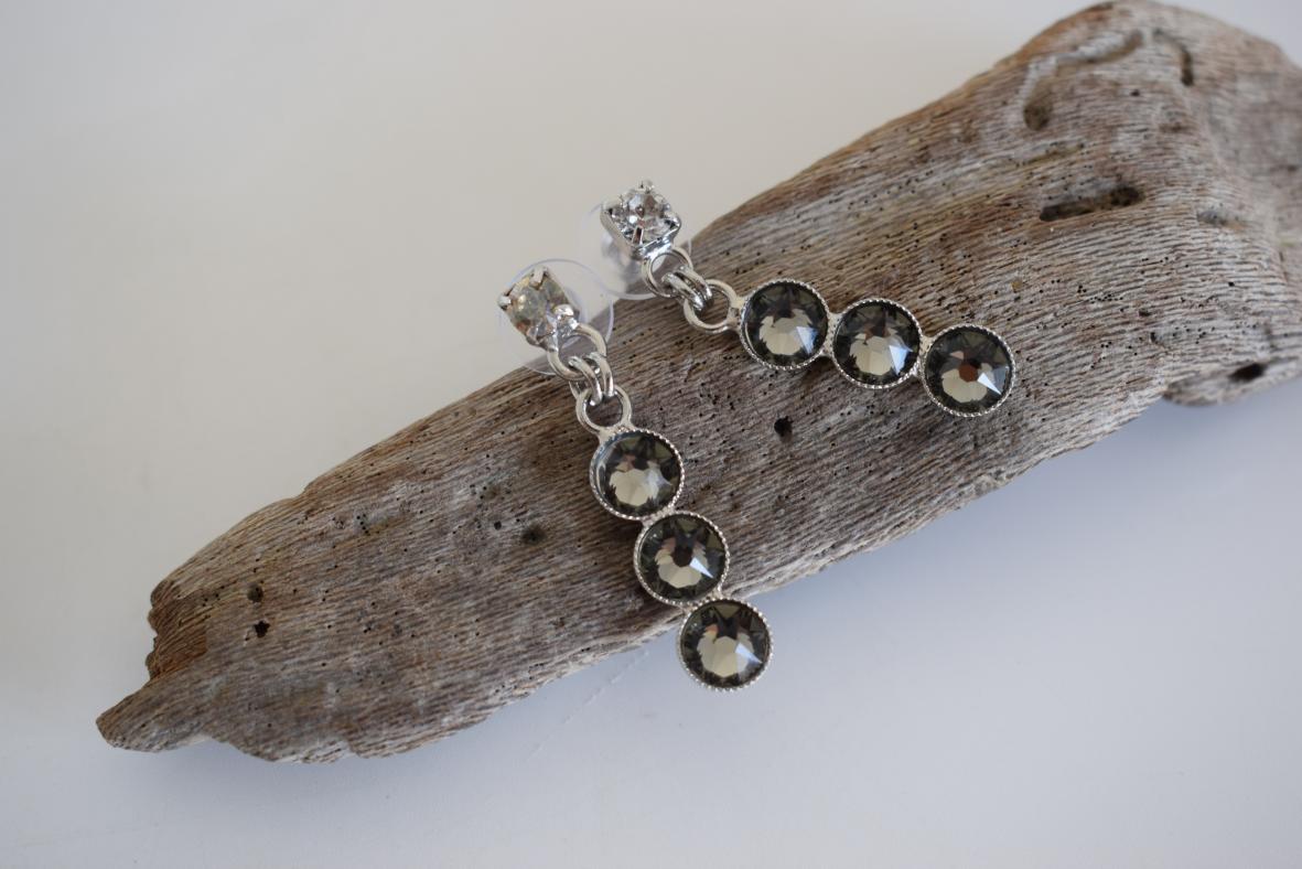 Epidavros2 Earrings – Handmade Greek Hammered Jewelry – 18K Gold or Silver Plated – with Fine Crystals