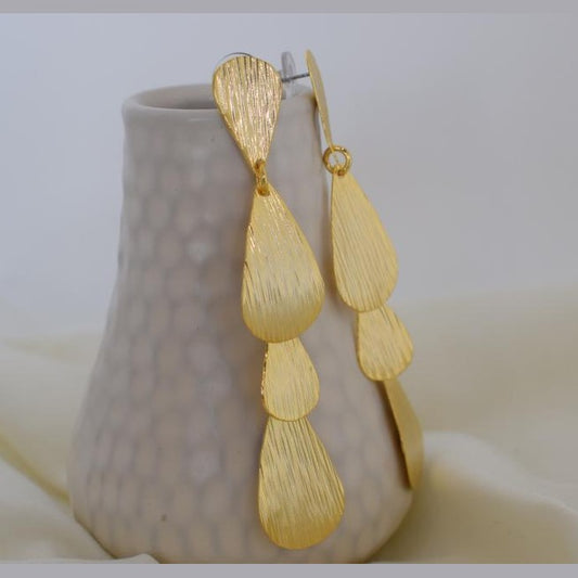 Nausicaa3 earrings in handmade Greek hammered jewelry design, available in gold plated and silver plated finishes.