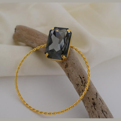 Okeanos2 earrings in handmade Greek hammered jewelry design with a fine crystal, available in gold plated and silver plated finishes.