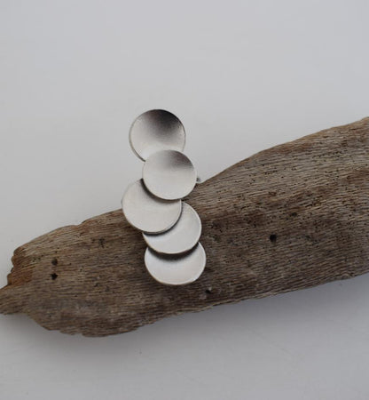 Mycenae Ring – Handmade Greek Hammered Jewelry adjustable multi-disc statement ring available in 18K gold plated and 18K silver plated finishes.