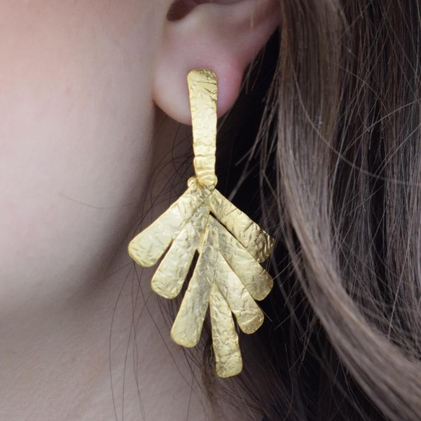 Hyacinth earrings – Greek hammered jewelry 18K gold plated