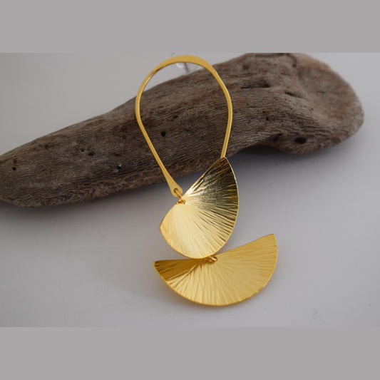 Thalassa earrings – Greek hammered jewelry available in 18K gold plated, 18K silver plated, and rose gold plated