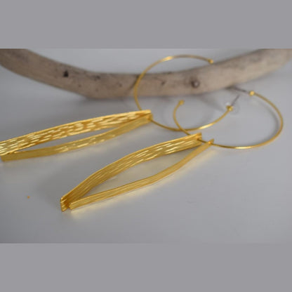 Avgi earrings – Greek hammered jewelry available in 18K gold plated, 18K silver plated, and rose gold plated