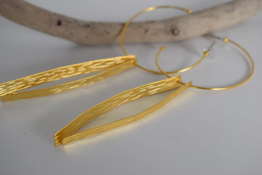 Avgi earrings – Greek hammered jewelry available in 18K gold plated, 18K silver plated, and rose gold plated