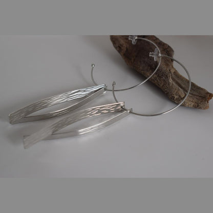 Avgi earrings – Greek hammered jewelry available in 18K gold plated, 18K silver plated, and rose gold plated