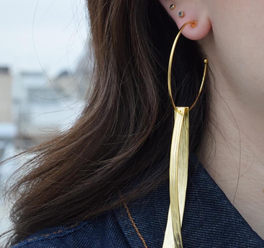 Avgi earrings – Greek hammered jewelry available in 18K gold plated, 18K silver plated, and rose gold plated