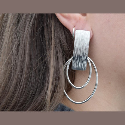 Aspides earrings – Greek hammered jewelry available in 18K gold plated, 18K silver plated, and rose gold plated