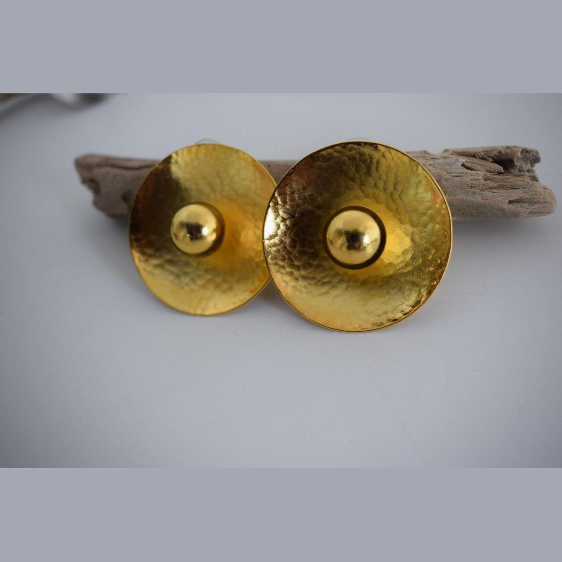 Atlas earrings – Greek hammered jewelry 18K gold plated, 18K silver plated, and rose gold plated