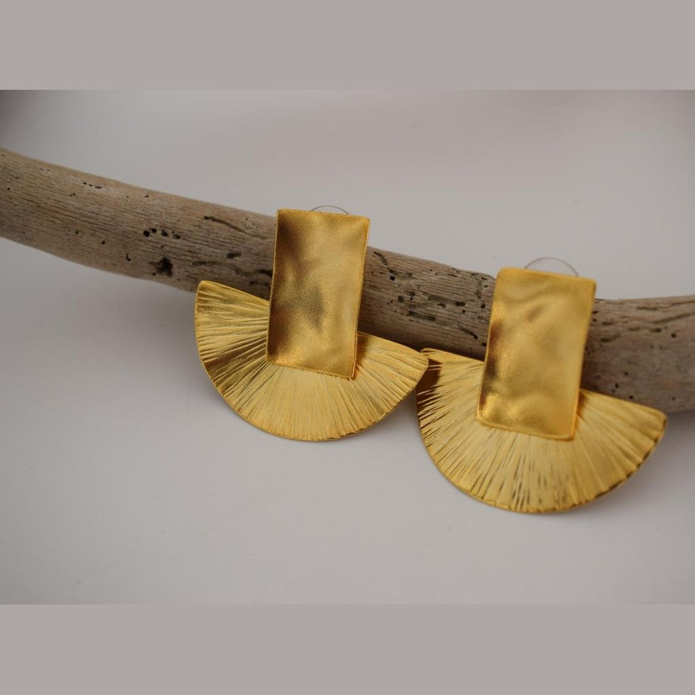 Kochlias earrings – Greek hammered jewelry 18K gold plated, 18K silver plated, and rose gold plated