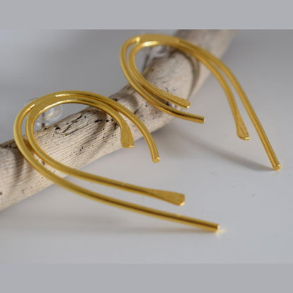 Desmos earrings – Greek hammered jewelry 18K gold plated, 18K silver plated, and rose gold plated