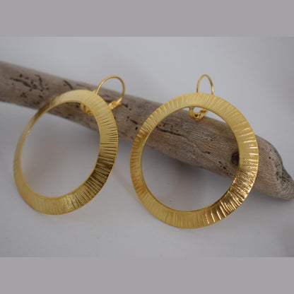 Hermes earrings – Greek hammered jewelry 18K gold plated, 18K silver plated, and rose gold plated