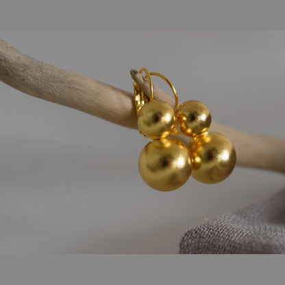 Sphaira earrings – Greek hammered jewelry 18K gold plated, 18K silver plated, and rose gold plated