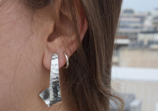 Eos earrings – Greek hammered jewelry available in 18K gold plated, 18K silver plated, and rose gold plated
