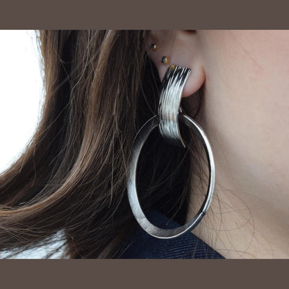 Aspides earrings – Greek hammered jewelry available in 18K gold plated, 18K silver plated, and rose gold plated