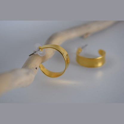 Athena earrings – Greek hammered jewelry 18K gold plated, silver plated, and rose gold plated with minimalist Greek elegance design
