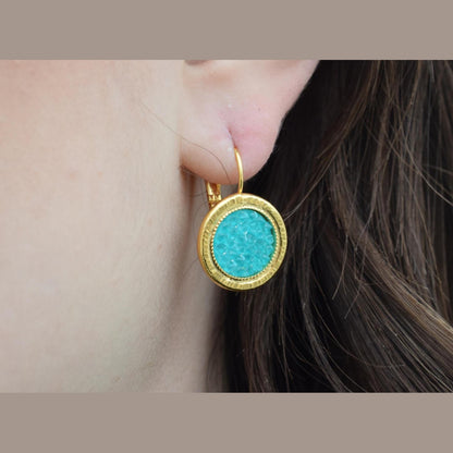 Greek hammered jewelry 18K gold plated, also available in silver and rose gold plating.
