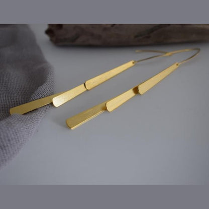Aetheras II earrings – Greek hammered jewelry 18K gold plated, also available in silver and rose gold plating.