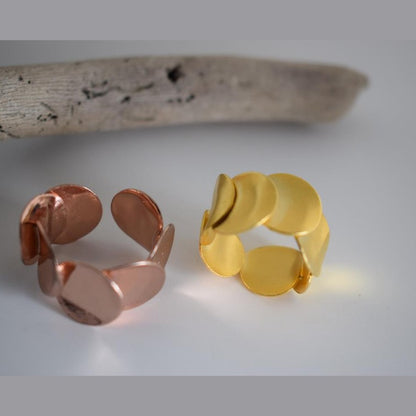 Mycenae ring – Greek hammered jewelry 18K gold plated, also available in rose gold and silver plating.