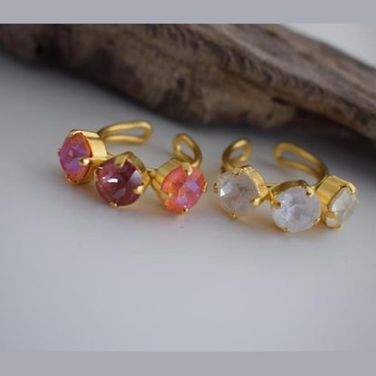 Greek hammered jewelry 18K gold plated multicolor design