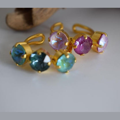 Greek hammered jewelry 18K gold plated multicolor design