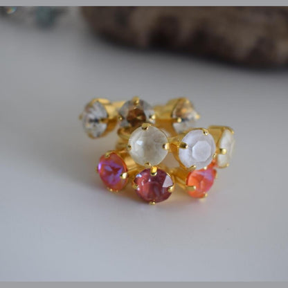 Greek hammered jewelry 18K gold plated multicolor design