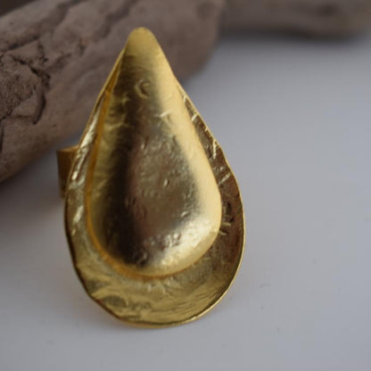 Phylion ring – Greek hammered jewelry – 18K gold, silver, and rose gold plated