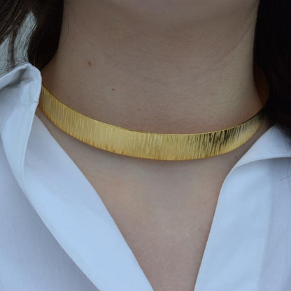 Ionio necklace Greek hammered jewelry 18K gold plated