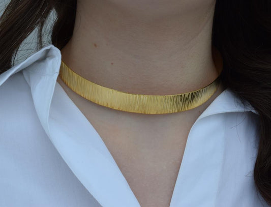 Ionio necklace Greek hammered jewelry 18K gold plated