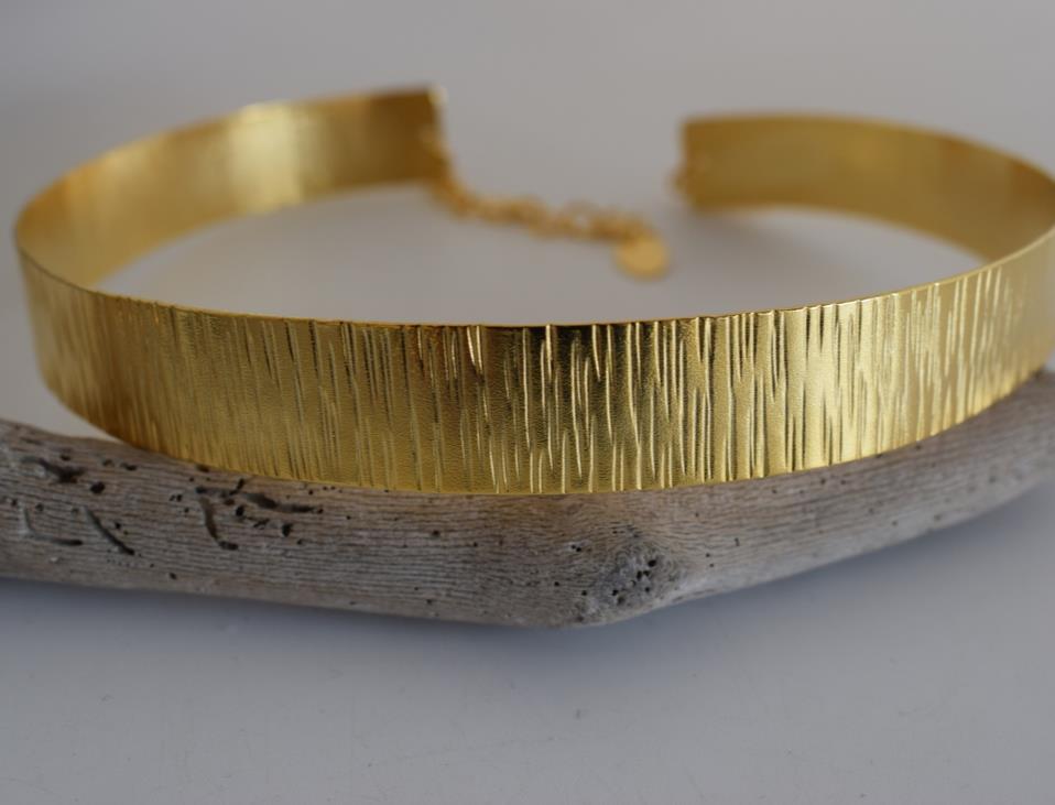 Ionio necklace Greek hammered jewelry 18K gold plated