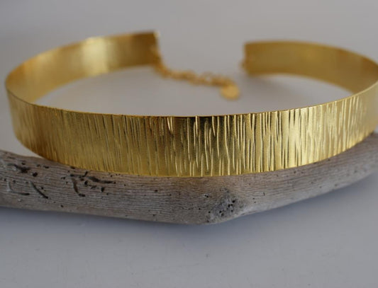 Ionio necklace Greek hammered jewelry 18K gold plated