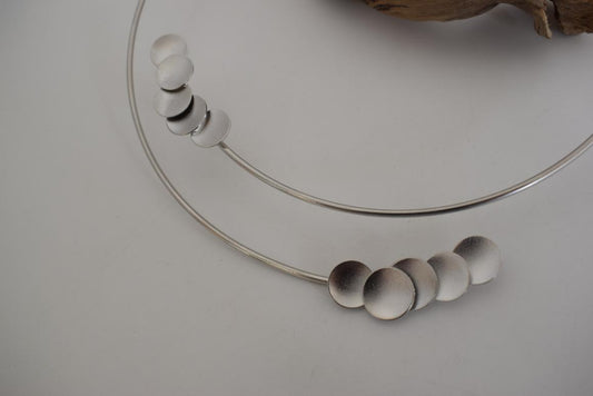 Leucothea Earrings – Handmade Greek hammered jewelry with cascading gold leaf design, available in 18K gold and silver plated.