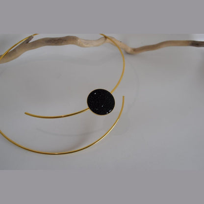 Galaxia Necklace – Handmade Greek hammered jewelry with crystal detail, available in 18K gold or silver plated finish.