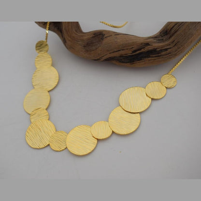 Krateras Necklace – Handmade Greek hammered necklace inspired by ancient krater shapes, available in 18K gold or silver plated finish.